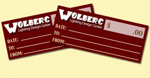 Gift Certificates from Wolberg Lighting