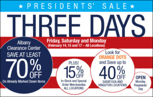 Wolberg Lighting 3 Day Presidents Sale