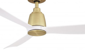 Kute Collection 44” 3-Blade Ceiling Fan in Satin Brass with Matte White Blades FPD8547BS