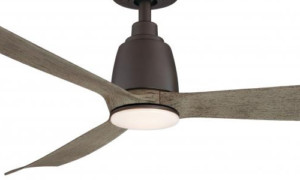 Kute Collection 52” 3-Blade Ceiling Fan in Matte Greige with Weathered Wood Blades