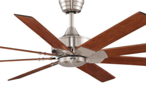 Levon Collection 63” 8-Blade Ceiling Fan in Brushed Nickel with Cherry/Walnut Blades FP7910BN