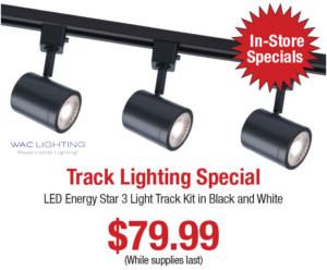 LED Energy Star 3 Light Track Kit in Black