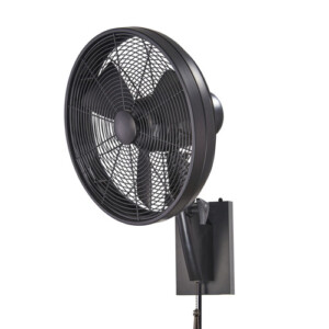 Anywhere Collection 16” Oscillating Wall Fan in Matte Black with Matte Black Blades F307-MBK