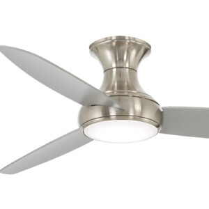 Concept III Collection 54” 3-Blade Ceiling Fan in Brushed Nickel with Silver Blades and Etched Opal Glass LED Light F467L-BNW