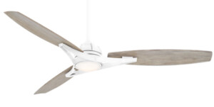 65” Molino 3-Blade Ceiling Fan in Flat White with Bleached Seasoned Wood Blades