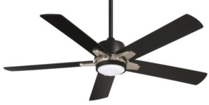 54” Stout 5-Blade Ceiling Fan in Coal and Brushed Nickel with Coal Blades