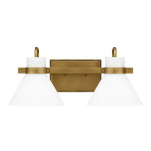 Regency Collection 2-Light Bath Vanity in Weathered Brass with Opal Etched Glass Shades RGN8617WS