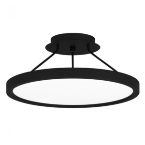 Outskirts Collection LED Flush Mount in Matte Black with White Acrylic Shade OST1815EK