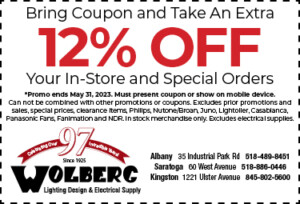 Wolberg Lighting and Electric storewide 12% Off Lighting coupon