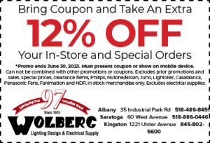 Wolberg Lighting and Electric storewide 12% Off Lighting coupon