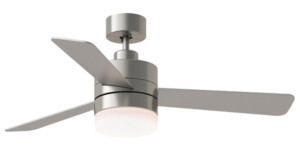 Era Collection 44” 3-Blade Ceiling Fan in Aged Pewter with Light Grey Weathered Oak Blades and Integrated LED Light 3ERAR44AGPD