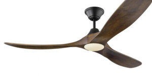 Maverick Collection 60” 3-Blade Ceiling Fan in Matte Black with Dark Walnut Blades and Integrated LED Light 3MAVR60BKD