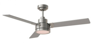 Jovie Collection 52” 3-Blade Ceiling Fan in Brushed Steel with Silver Blades and Integrated LED Light 3JVR52BSD