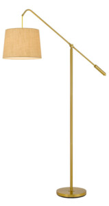 Fisher Collection 1-Light Floor Lamp in Antique Brass with Hardback Burlap Shade CAL Lighting BO-3026FL-AB