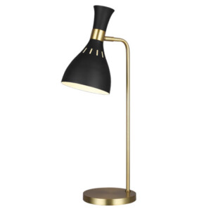 Joan Collection 1-Light Table Lamp in Midnight Black and Brass Generation ET1171MBK1