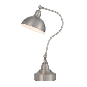 Downbridge Collection 1-Light Desk Lamp in Brushed Steel with Adjustable Metal Shade CAL Lighting BO-3025DK-BS