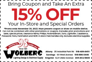 Lighting Sale 15% Off Coupon