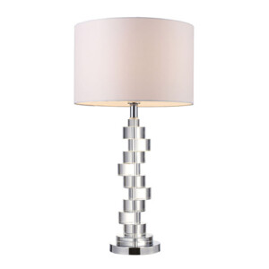 armagh Collection Table lamp in clear crystal and chrome finish.