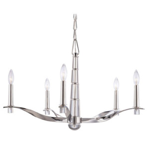 sterling Collection 5 light chandelier in polished chrome finish.