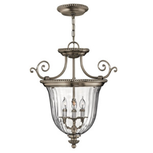 cambridge Collection 3 light pendant in burnished brass finish.